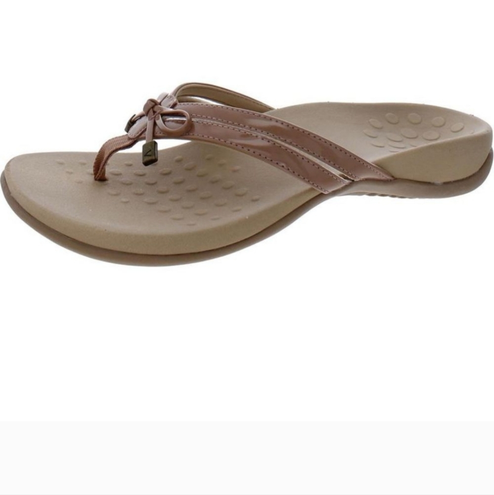 Vionic Womens Bella X Tan Open Toe Slip On Flat Thong Sandals Shoes - Size 10
